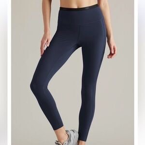 Rhone Banded Hi Form Pocket Ankle Leggings in Navy